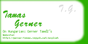 tamas gerner business card